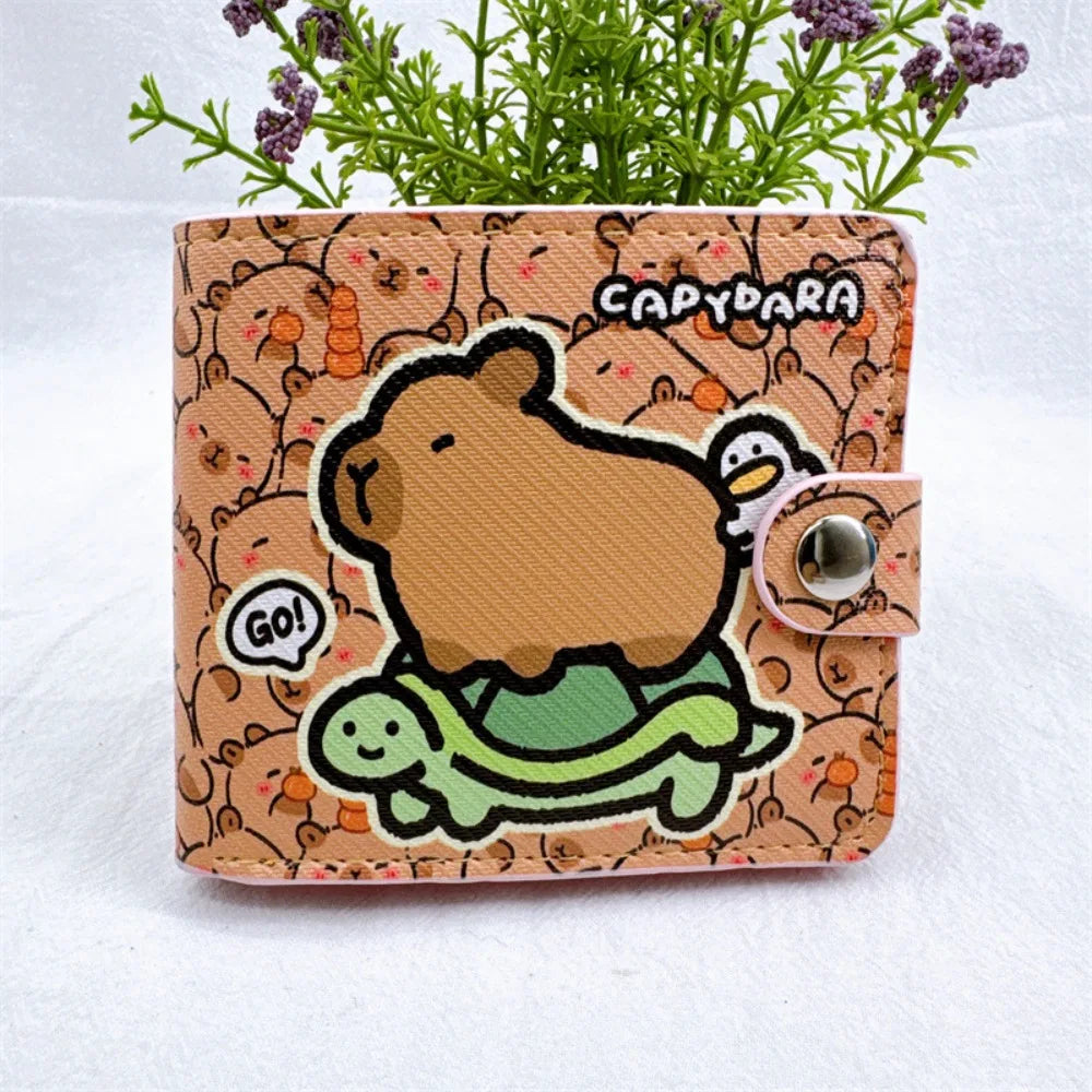 Cartoon Capybara Coin Purse – Cute PU Leather Mini Wallet