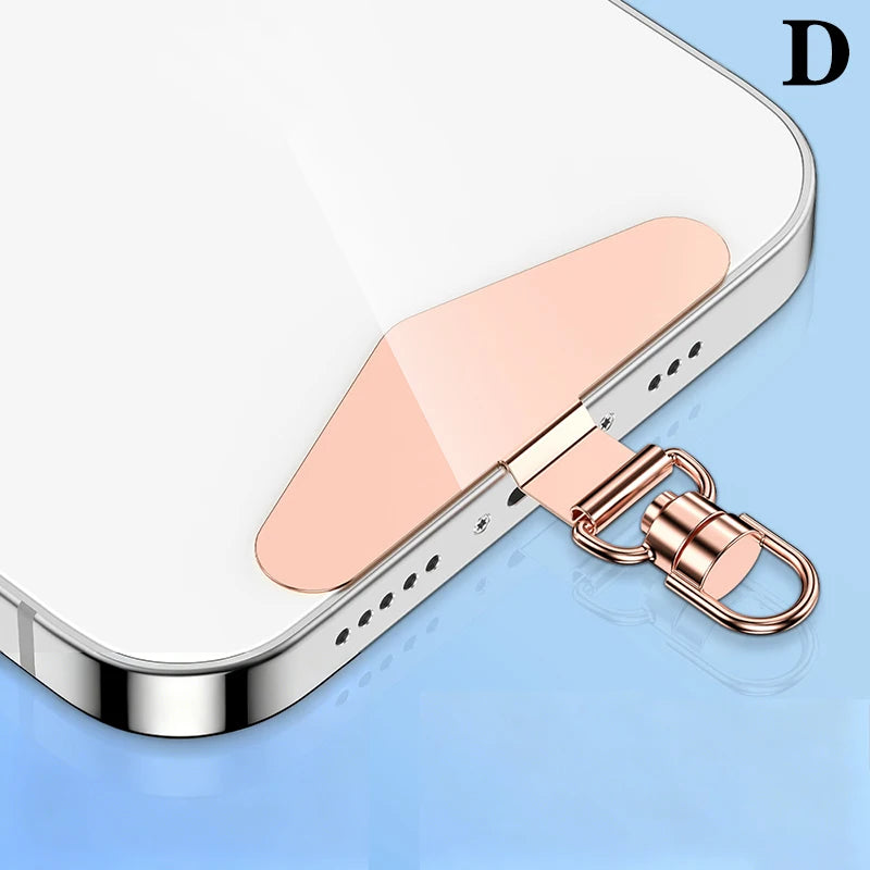Steel Phone Lanyard Clip Gasket Patch – 360° Metal Strap Phone Lanyard Clip Nixie D Rose Gold