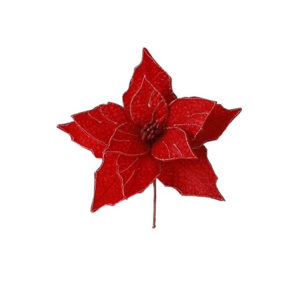Large Artificial Christmas Glitter Flower – Festive Party Décor