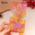 6pcs Floral Thank You Cards Golden Accents – Wedding & Birthday Greeting Cards Nixie Orange