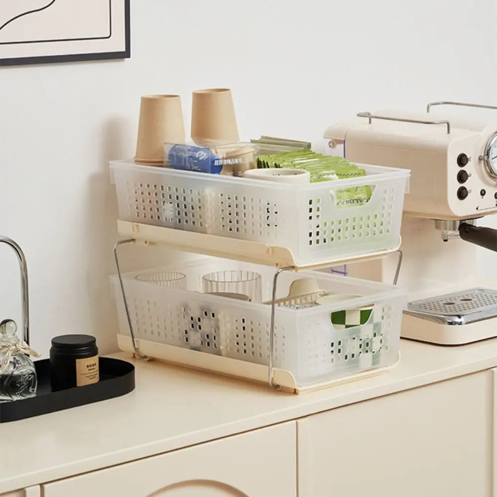 Stackable Storage Basket with Drawers – Desktop Organizer