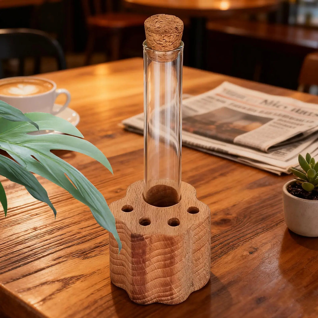 Glass & Wood Cat Whiskers Keeper Jar – Pet Keepsake Vase Pet Keepsake Vase Nixie