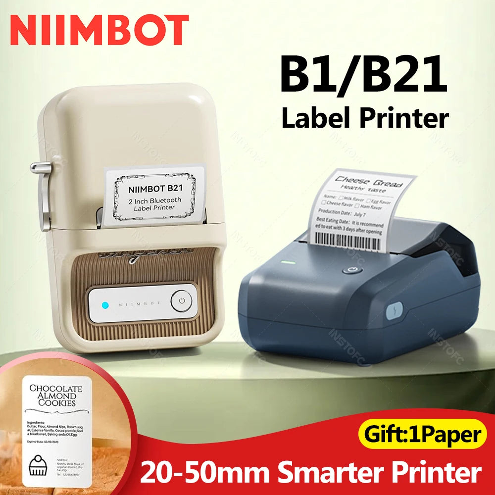 Niimbot B21/B1 Portable Bluetooth Thermal Label Printer