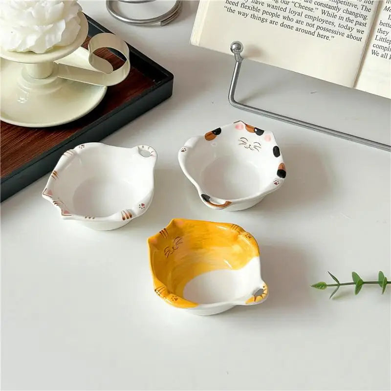 Cute Cat Ceramic Dipping Sauce Dish – Hot Pot Snack Plate