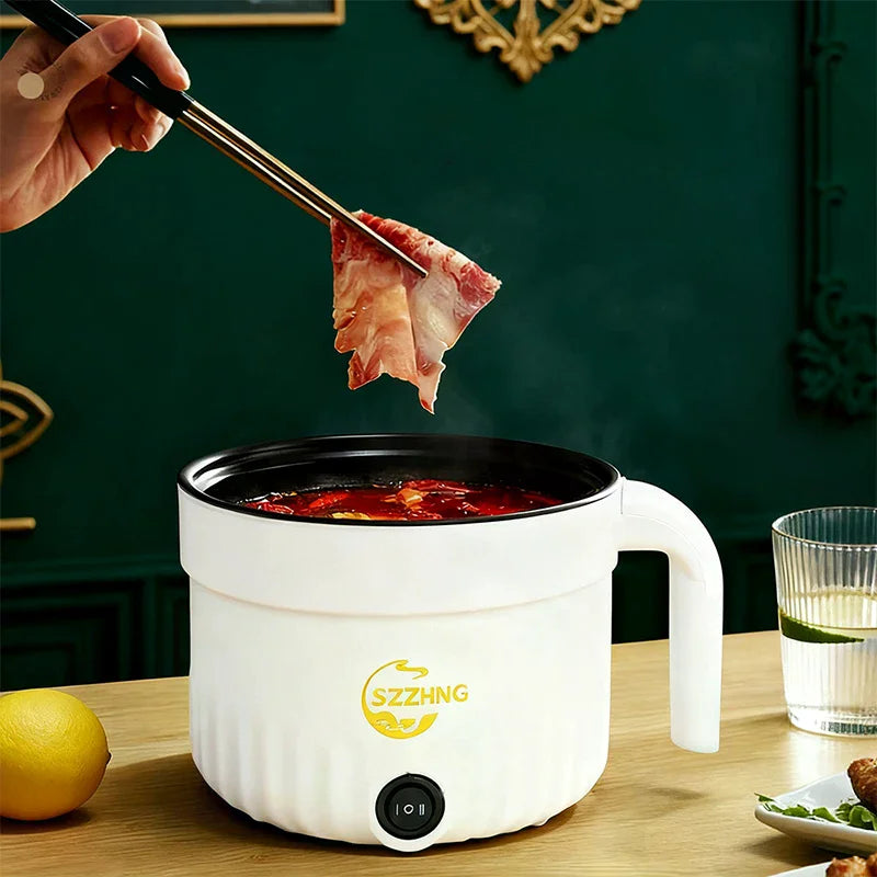Mini Rice Cooker with Steamer 1.8L Non-Stick Electric Hot Pot Mini Rice Cooker Nixie
