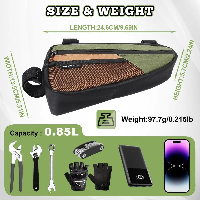 BUCKLOS Waterproof Bike Frame Triangle Bag – Ultralight Bike Frame Bag Nixie