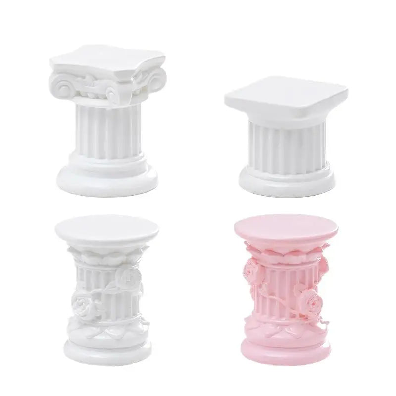 Greek Roman Column Pillar Sculpture Candlestick Stand Decor Decorative Pillar Stand Nixie