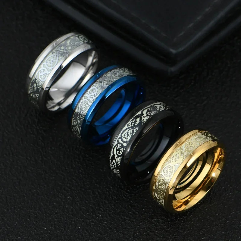 Stainless Steel Dragon Luminous Ring – Glow in the Dark Luminous Fashion Ring Nixie
