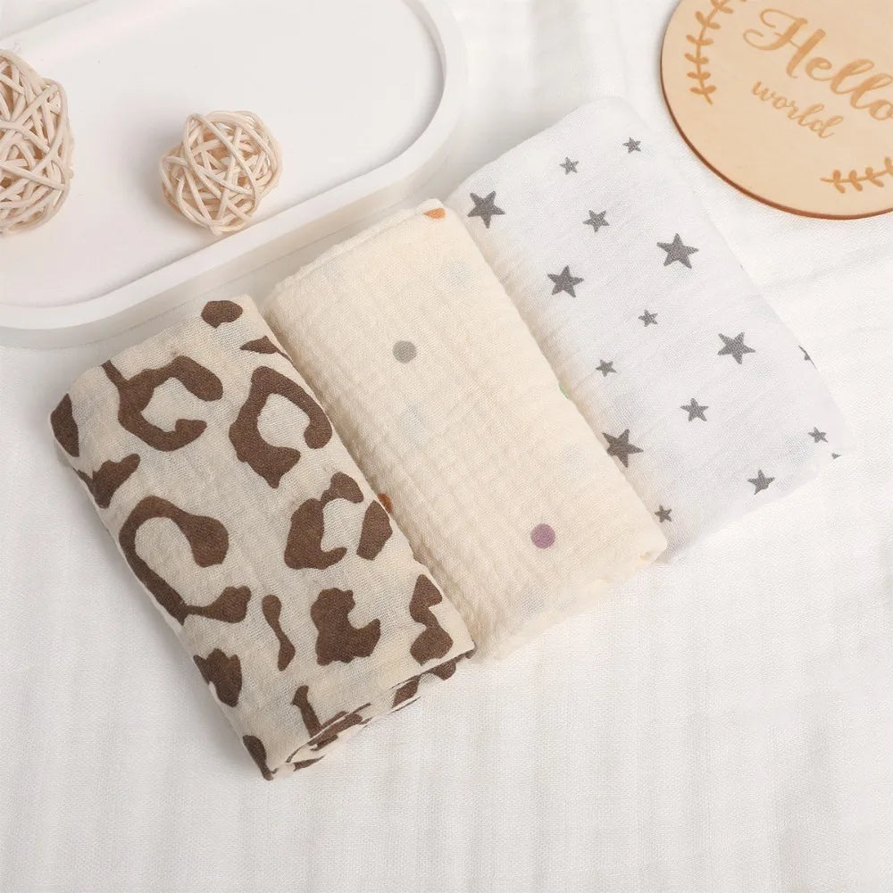 4-Layer Cotton Baby Washcloths – Soft Gauze Burp Cloths 3-5 Pack