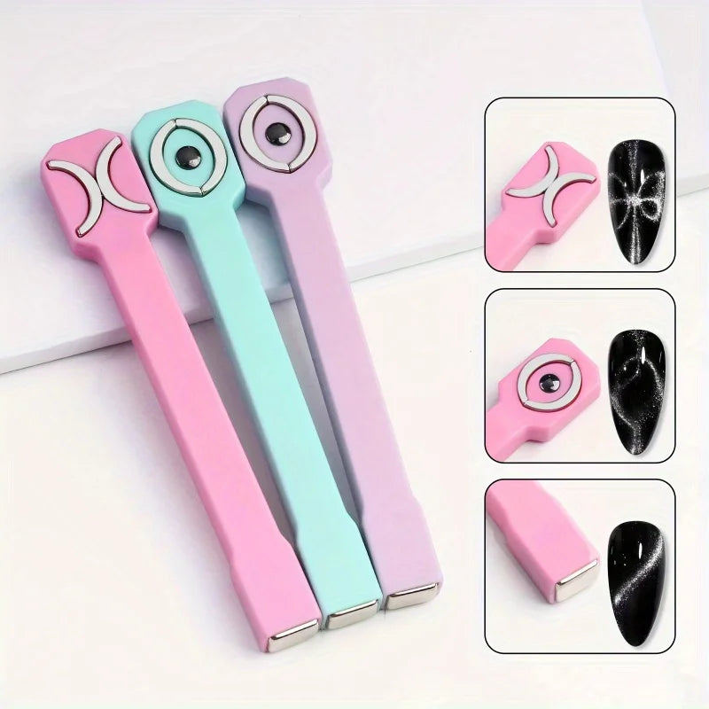 3-in-1 Magnetic Nail Rod for Cat Eye UV Gel Manicure Tool Nail Art Magnet Tool Nixie
