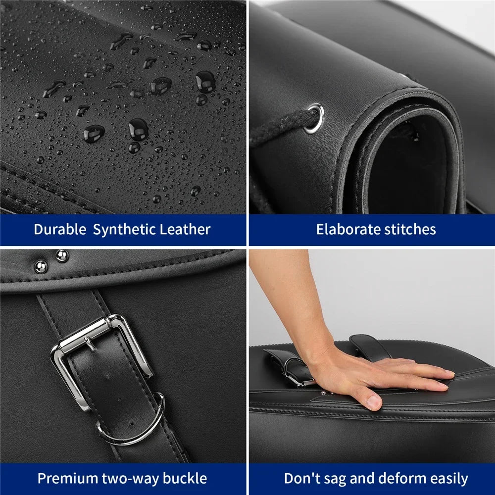 KEMITOUR 34L Motorcycle Saddlebags Waterproof PU Leather Side Bags Motorcycle Saddlebags Nixie
