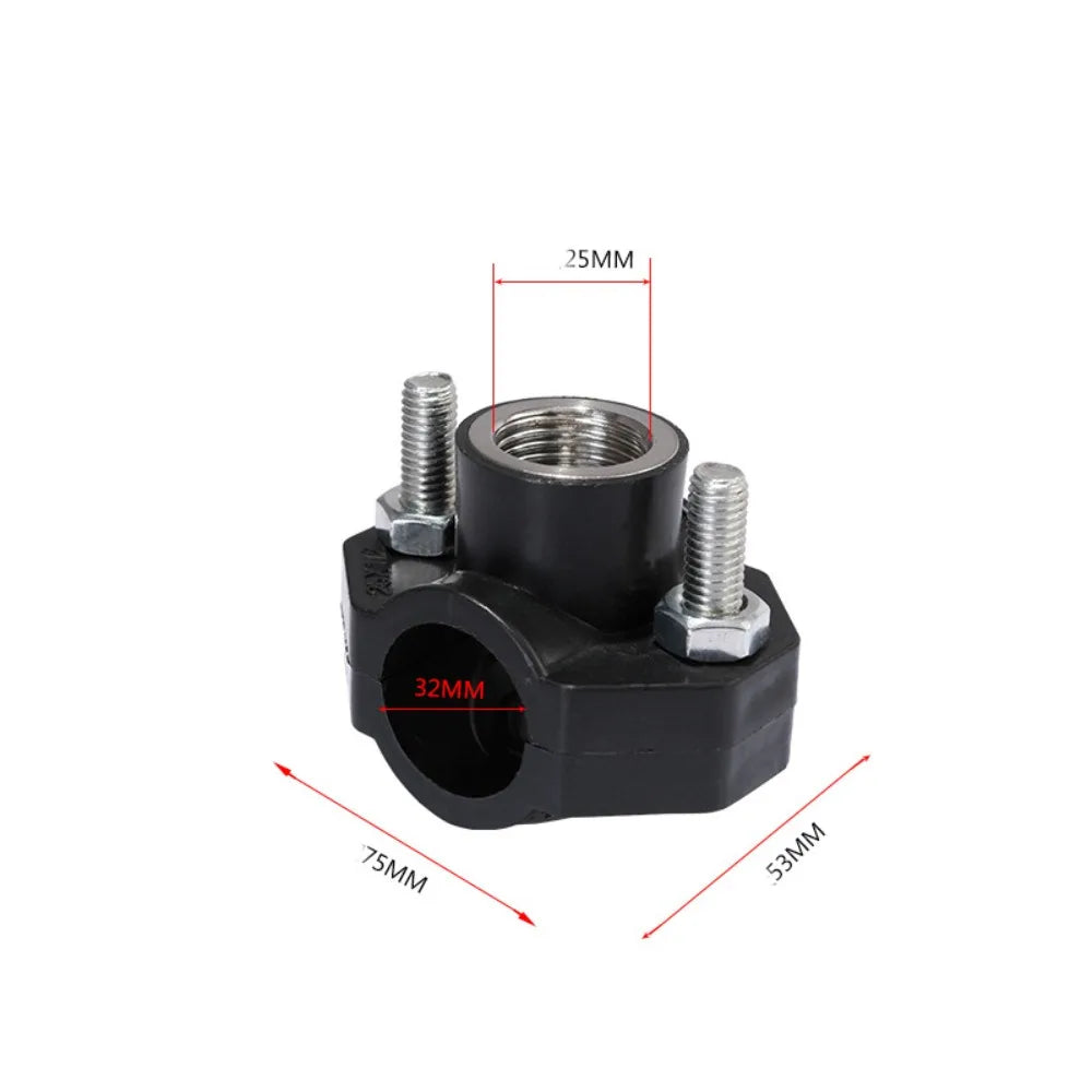 Leak-Proof PE Water Pipe Connector Female Thread Clamp Pipe Connector Clamp Nixie 32-3-4