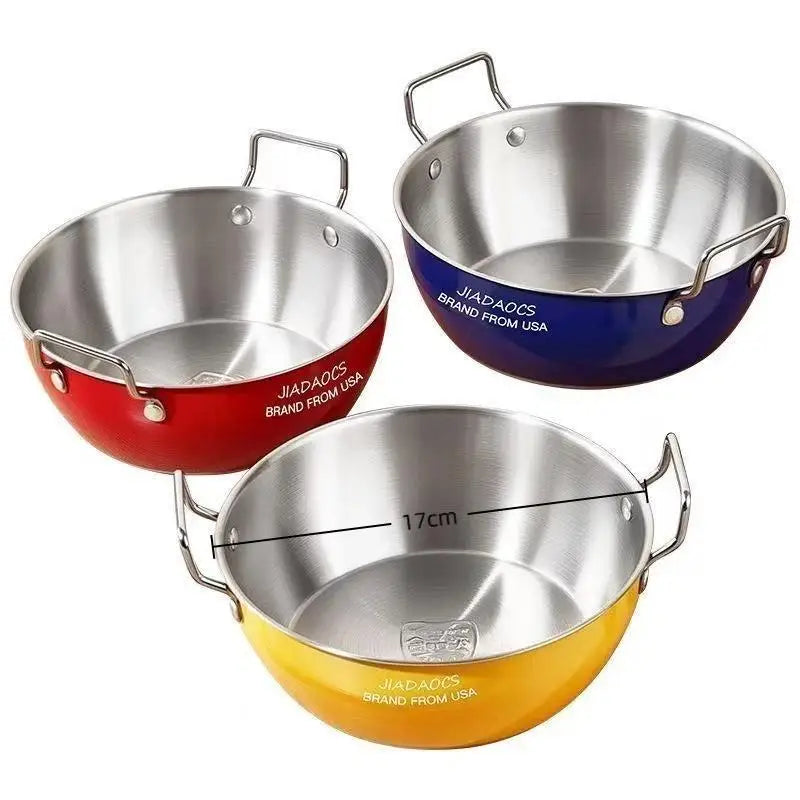 Stainless Steel Dual Handle Bowl | Colored 17cm Serving Bowl