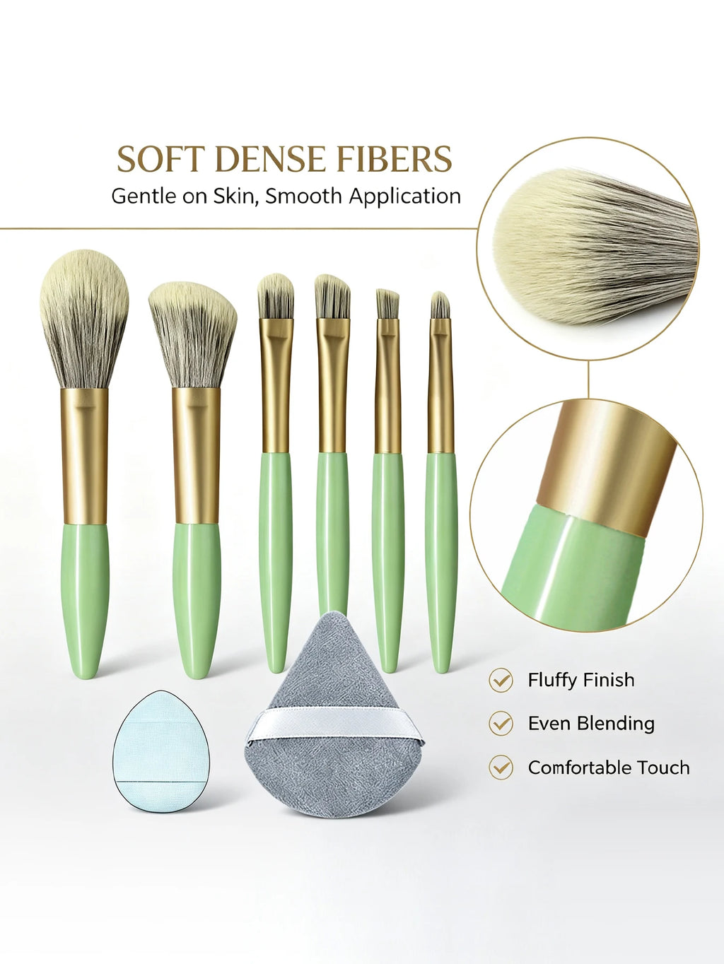 Mini Makeup Brush Set – 8-Piece Portable Travel Kit Makeup Brush Set Nixie
