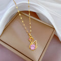 Swan Pendant Necklace | Zircon Gold-Plated Choker for Women Pendant Necklace Nixie XL2606-056