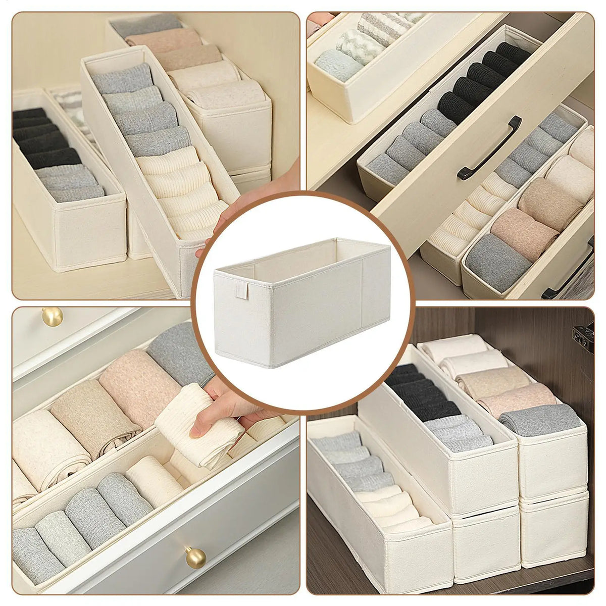 Foldable Fabric Drawer Storage Bin – Sock & Underwear Organizer Fabric Storage Bin Nixie