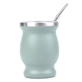 Stainless Steel Yerba Mate Gourd Cup 8oz Set with Bombillas Mate Gourd Cup Set Nixie Green