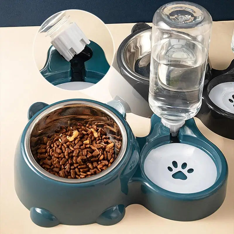 2-in-1 Pet Feeding Bowl & Auto Water Dispenser – BPA-Free Pet Feeding Set Nixie