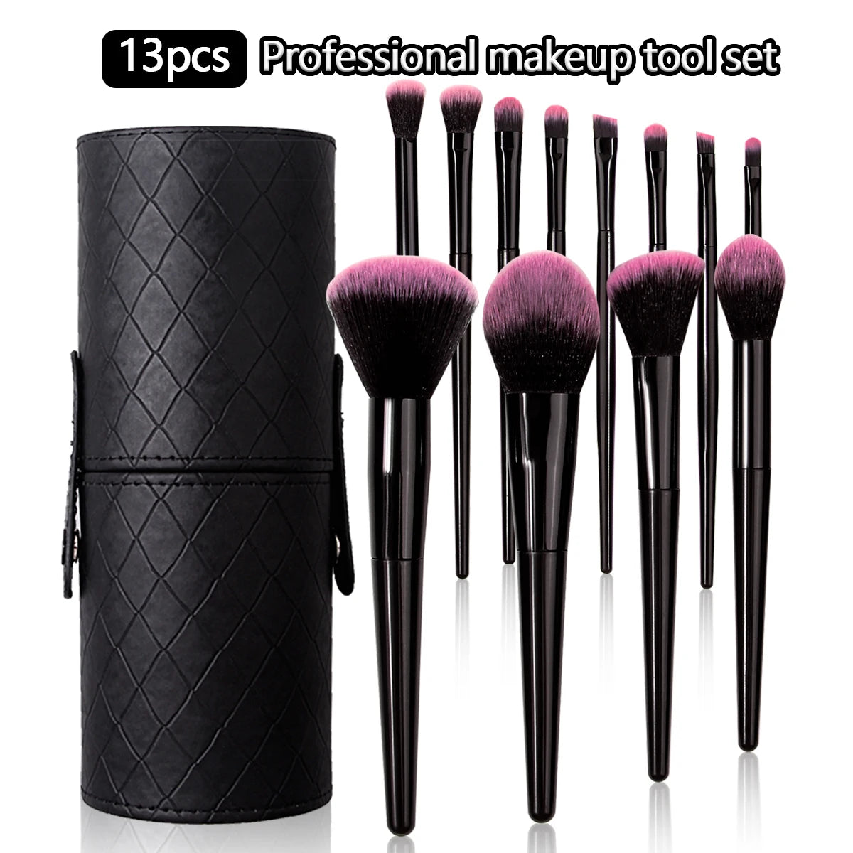 13-Piece Makeup Brush Set with Black Storage Bucket Makeup Brush Set Nixie black