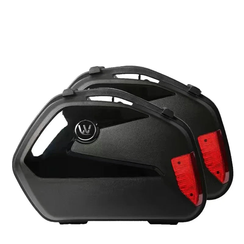 Universal Motorcycle Hard Saddlebags 23L ABS Side Cases Pair Motorcycle Saddlebags Nixie Glossy black