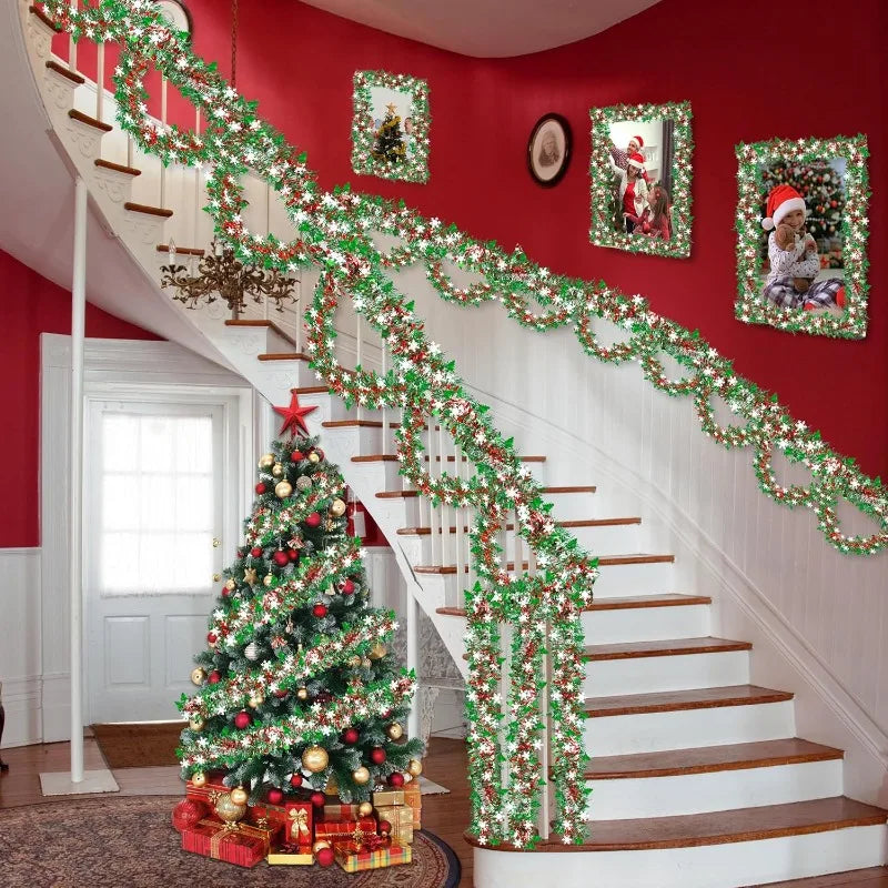 2M Glittering Metallic Twist Garland – Christmas Holiday Decor Christmas Garland Nixie