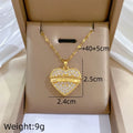 Women's Gold Heart Pendant Necklace – Stainless Steel Choker Pendant Necklace Nixie XL2606-566