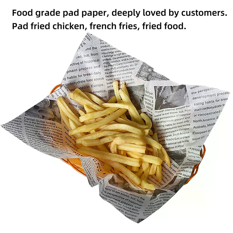 30 Sheets Oil-Proof Wax Paper Food Wrappers & Basket Liners Food Wax Paper Nixie