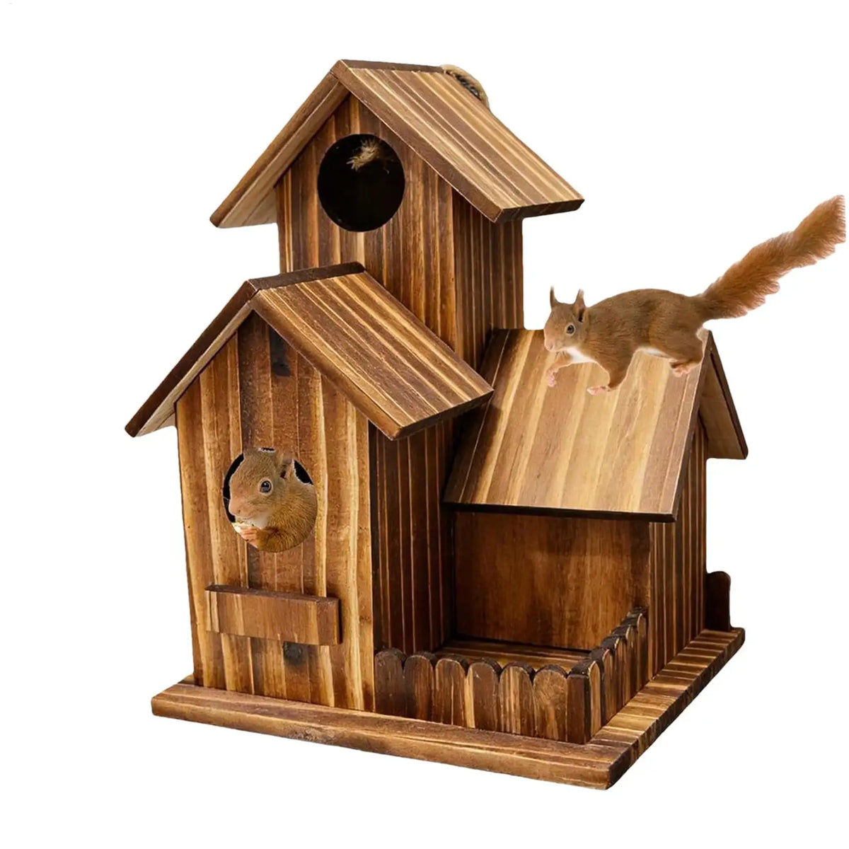 Wooden Squirrel Feeder – Outdoor Chipmunk Feeding Station