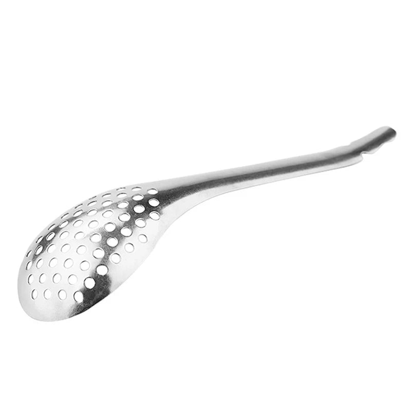 56-Hole Stainless Steel Caviar Spoon & Egg Yolk Separator Kitchen Strainer Spoon Nixie