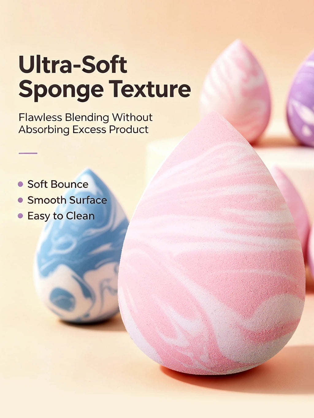 6PCS Latex-Free Makeup Sponges – Wet & Dry Foundation Blending Makeup Blending Sponge Nixie