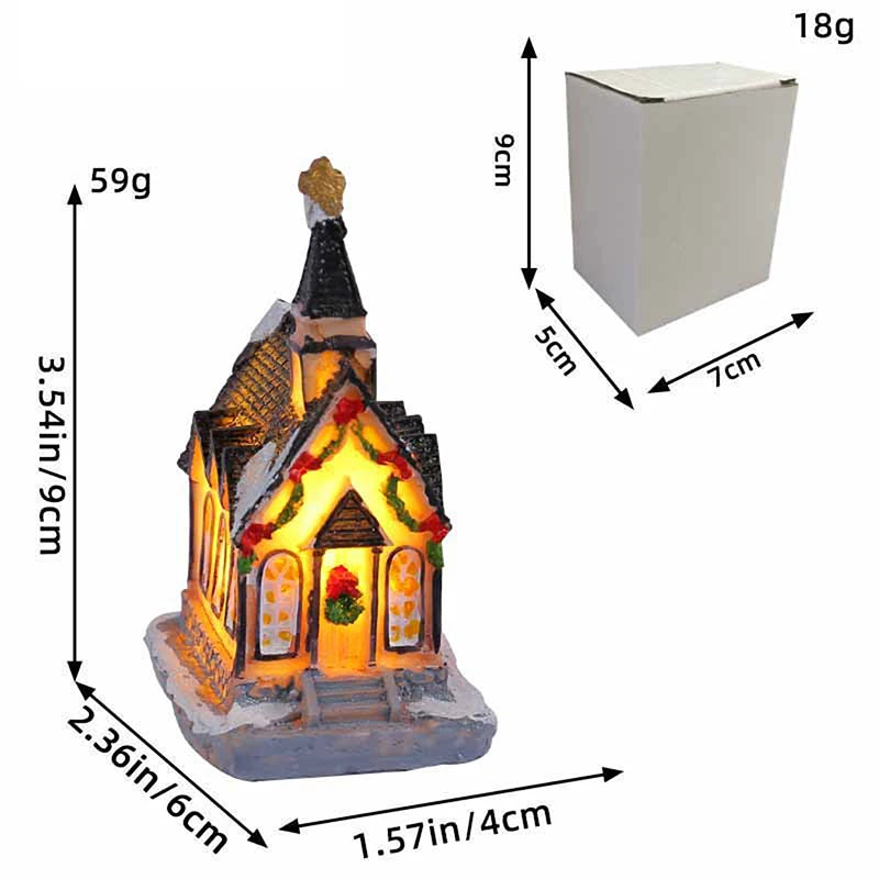 Mini LED Christmas Village House – Xmas Winter Décor Gift Christmas Village Decor Nixie A2