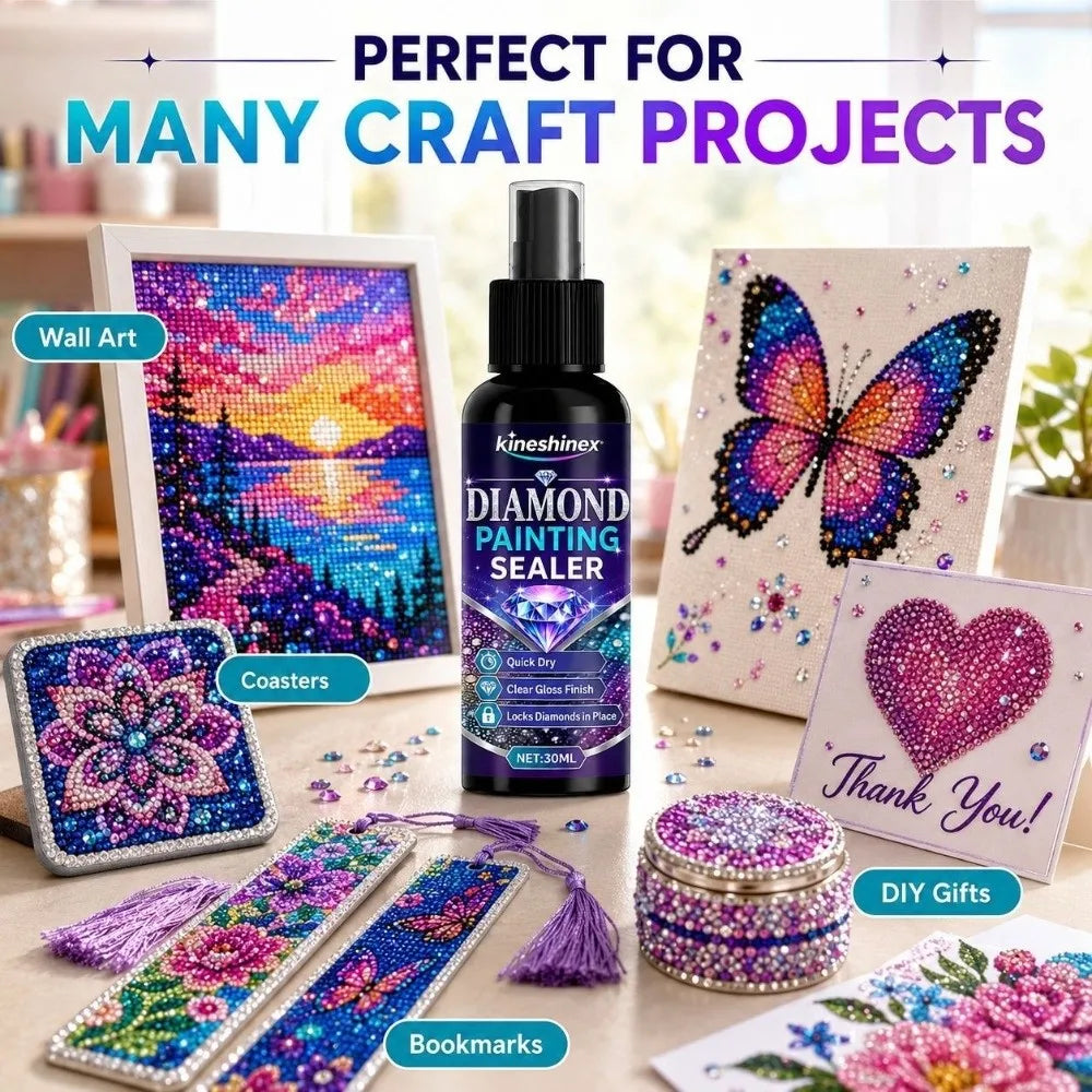 Diamond Painting Sealer Spray – Quick-Dry Glossy Finish Craft Sealer Spray Nixie