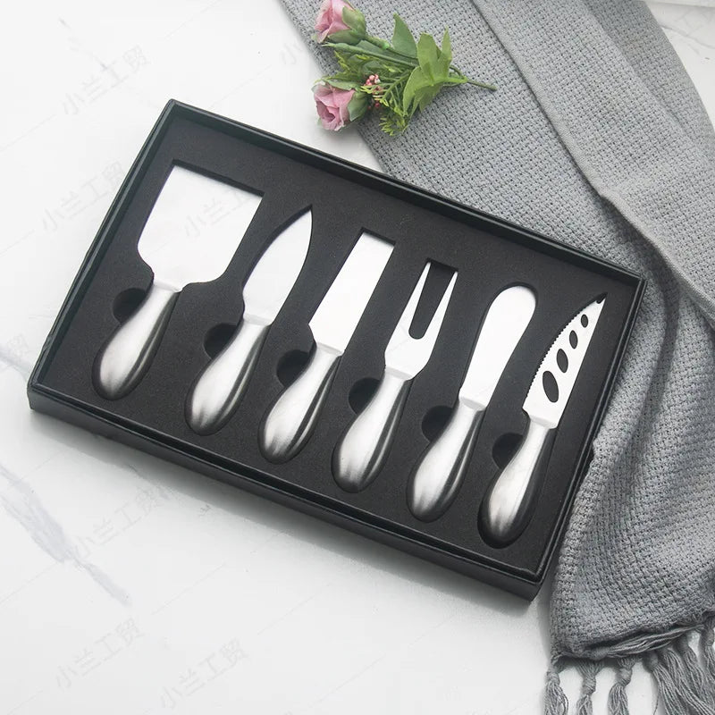 6-Piece Stainless Steel Cheese & Butter Slicer Cutter Set Cheese Knife Set Nixie 6pcs