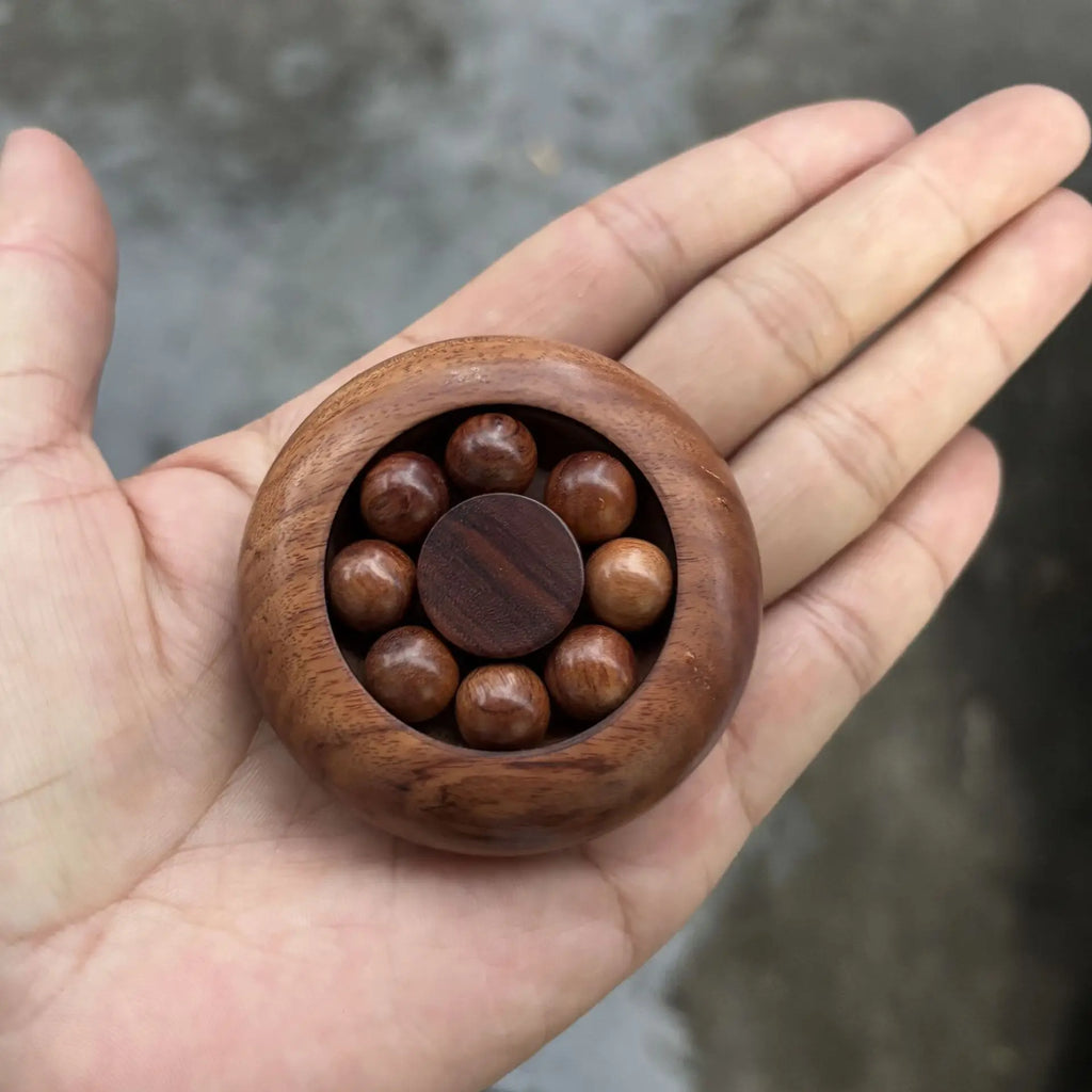 Wooden Rotating Bead Fidget Spinner – Carved Natural Wood Toy Wooden Fidget Spinner Nixie 2 2cm