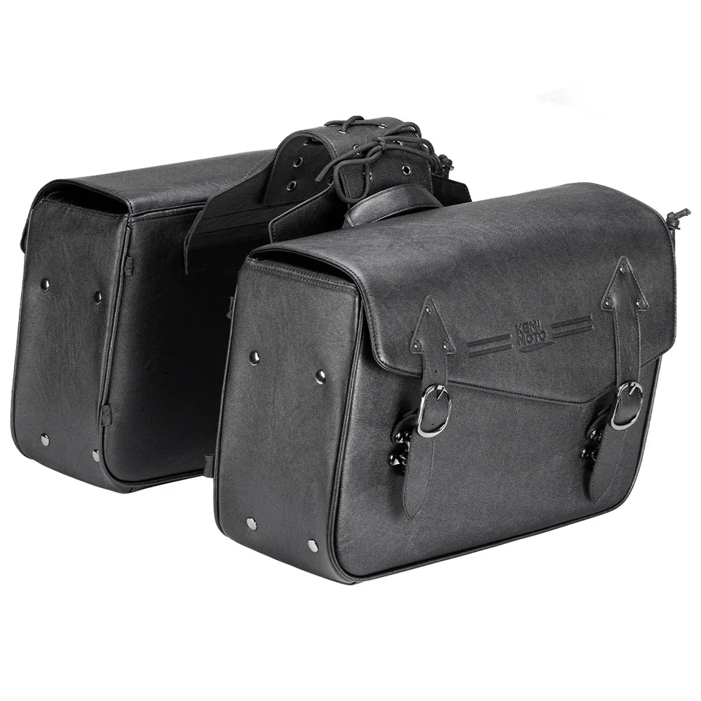 PU Leather Motorcycle Saddlebags – Waterproof Throw Over Side Bags Motorcycle Saddlebags Nixie 1 Pair