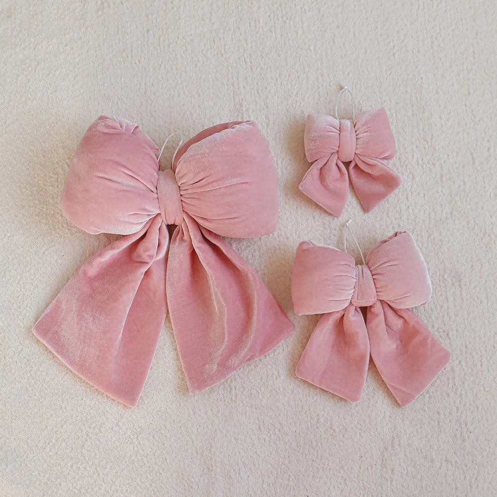 Velvet Bowknot Christmas Ornament – DIY Hanging Bow Pendant Christmas Bow Ornament Nixie