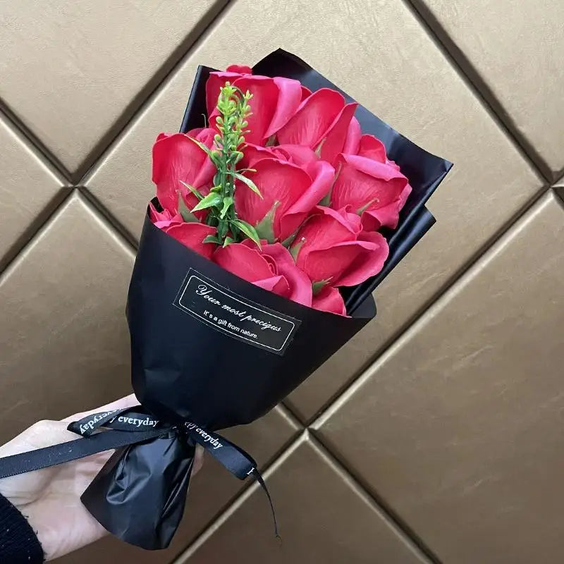 9-Head Soap Rose Bouquet – Artificial Flowers for Home & Gifts Artificial Flower Bouquet Nixie