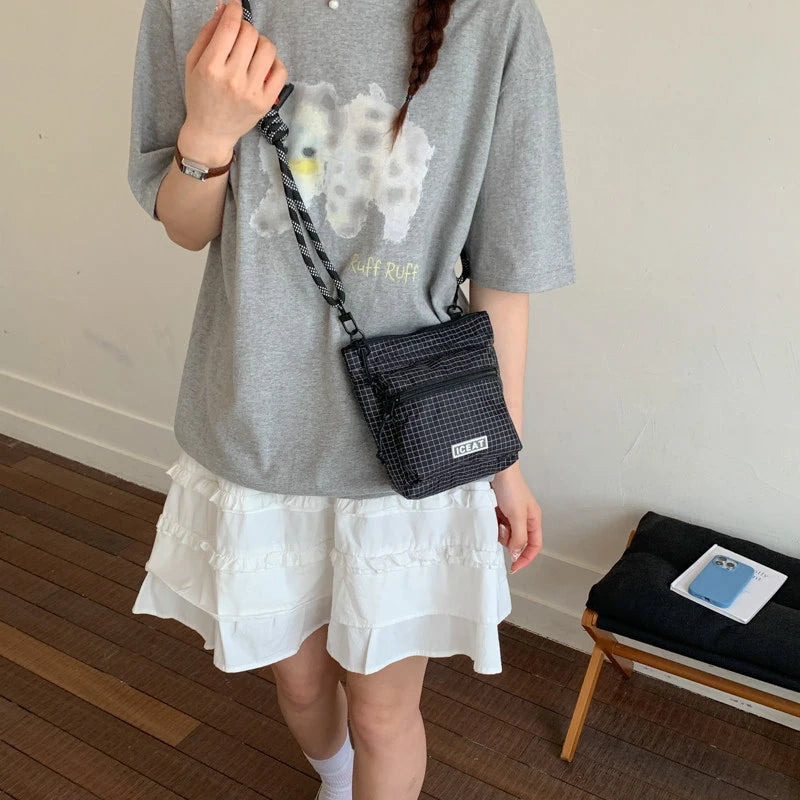Korean Mini Crossbody Phone Bag | Nylon Casual Commuter Bag Crossbody Phone Bag Nixie