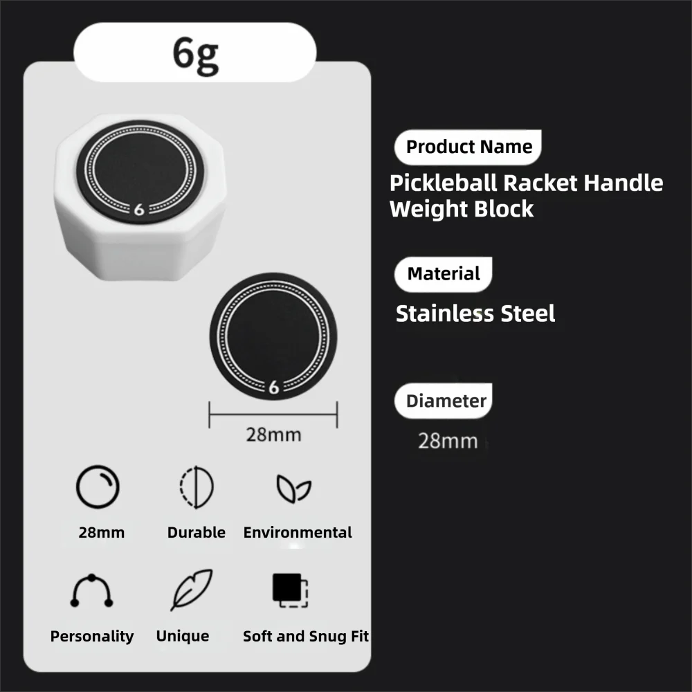 Pickleball Paddle Handle Weight Kit 6g 9g 12g | Balance Paddle Weight Kit Nixie 6g