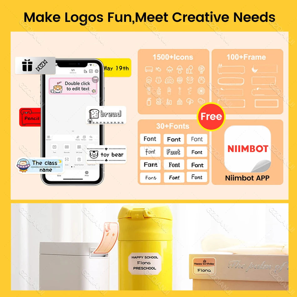 Niimbot D101 Bluetooth Thermal Label Maker 12-24mm | Office & Home Thermal Label Printer Nixie