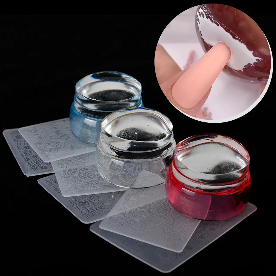 3-in-1 Nail Stamp Set – French Manicure Stamping Kit & Scraper Nail Stamping Kit Nixie