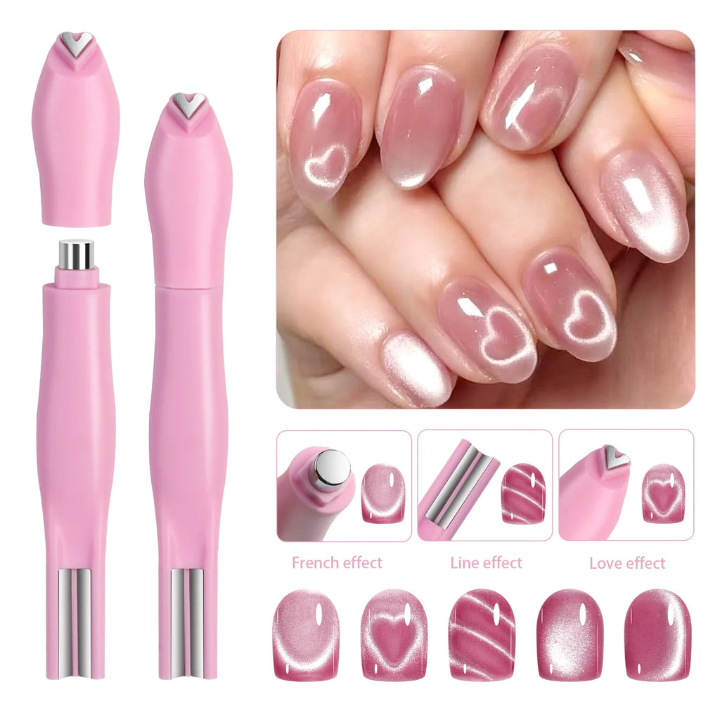 3-in-1 Heart Shape Nail Magnet for Cat Eye Aurora Gel Art Nail Art Magnet Nixie