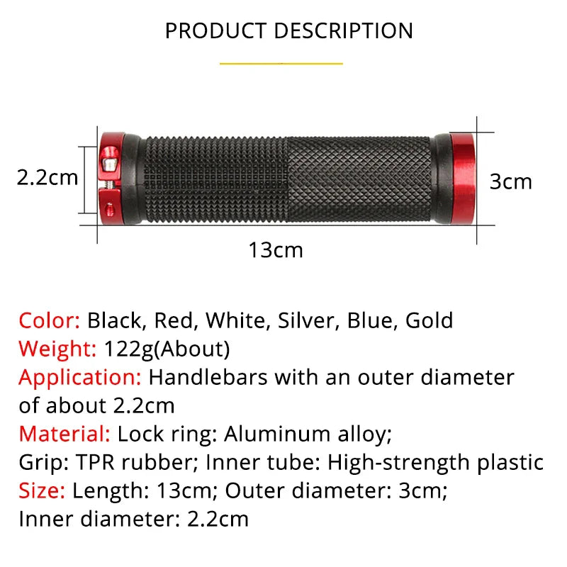 Lock-On MTB BMX Bicycle Handlebar Grips Anti-Slip Rubber Bicycle Handlebar Grips Nixie