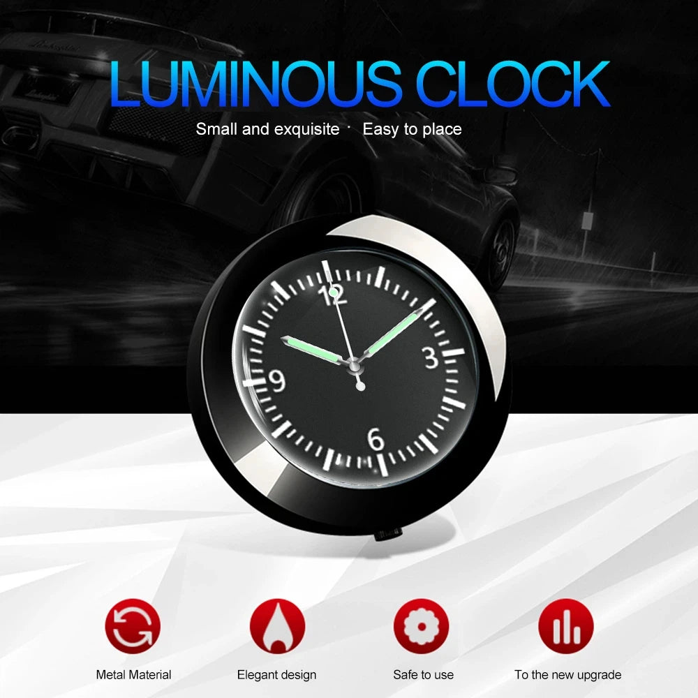 Mini Luminous Quartz Car Dashboard Clock – Stick-On Design Car Dashboard Clock Nixie