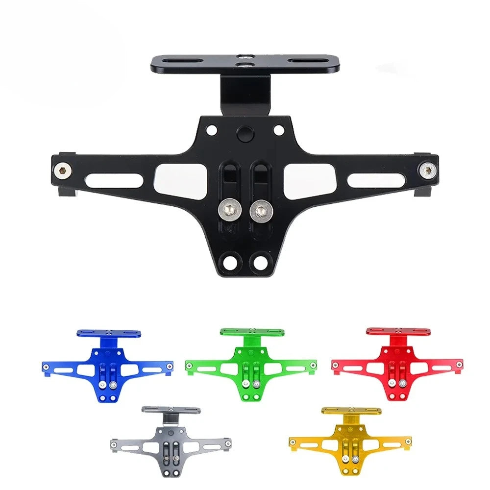 Universal Motorcycle License Plate Holder Bracket with LED Light License Plate Bracket Nixie