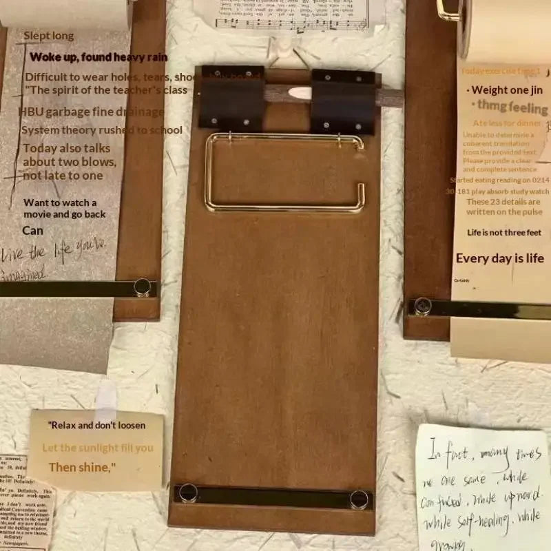 Vintage Kraft Paper Roll Clipboard Set – Refillable Writing Pad Clipboard Notepad Set Nixie A1