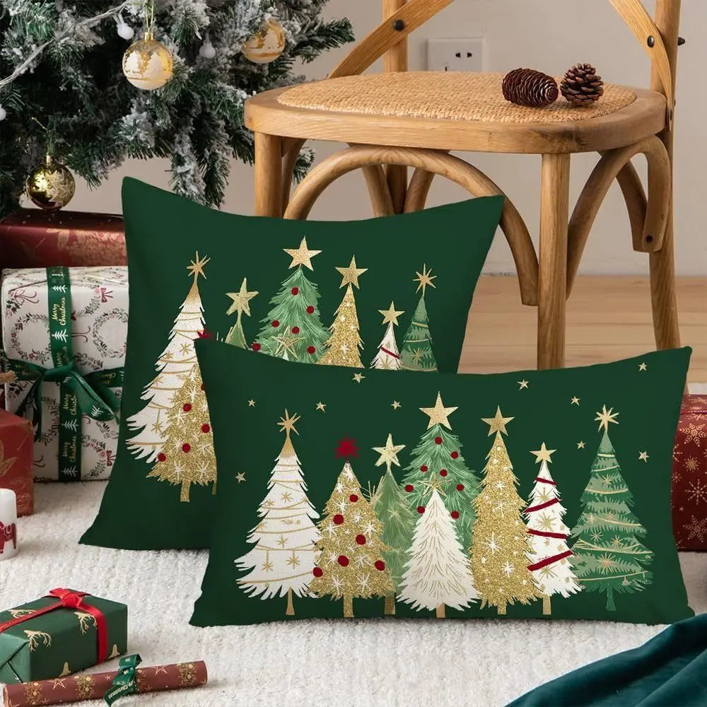 Christmas Tree Pillow Cover – Festive Xmas Cushion Cover