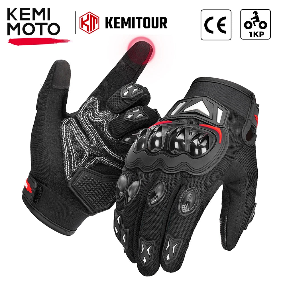 KEMITOUR Summer Motorcycle Gloves Touch Screen MTB Unisex