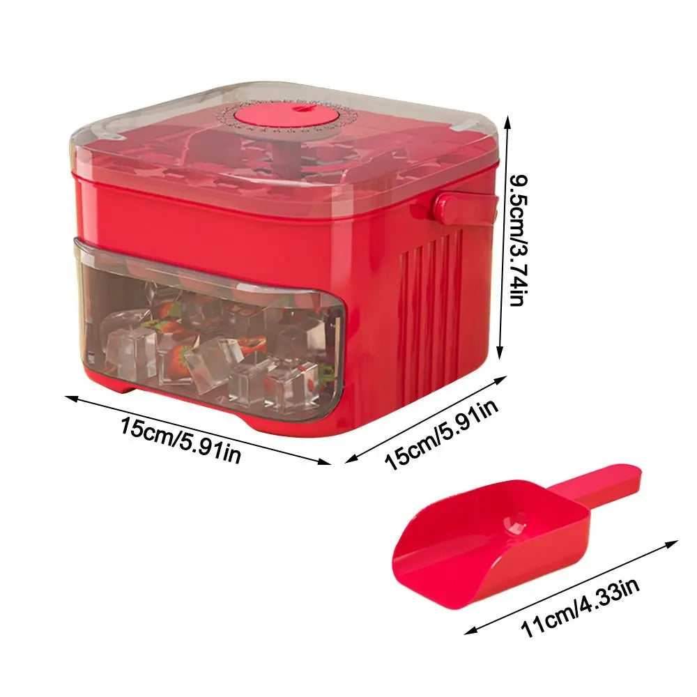 50-Cube Ice Maker Box | Food-Grade Double-Layer Ice Tray Ice Cube Maker Tray Nixie