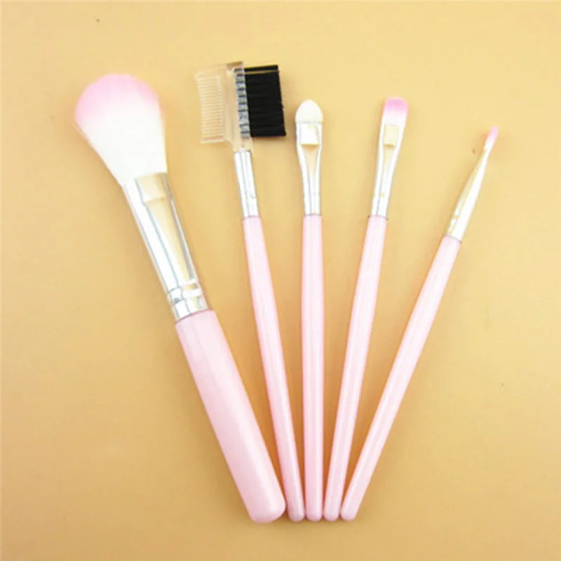 MicroJoy 5-Piece Makeup Brush Set – Eye Shadow, Blush & Powder